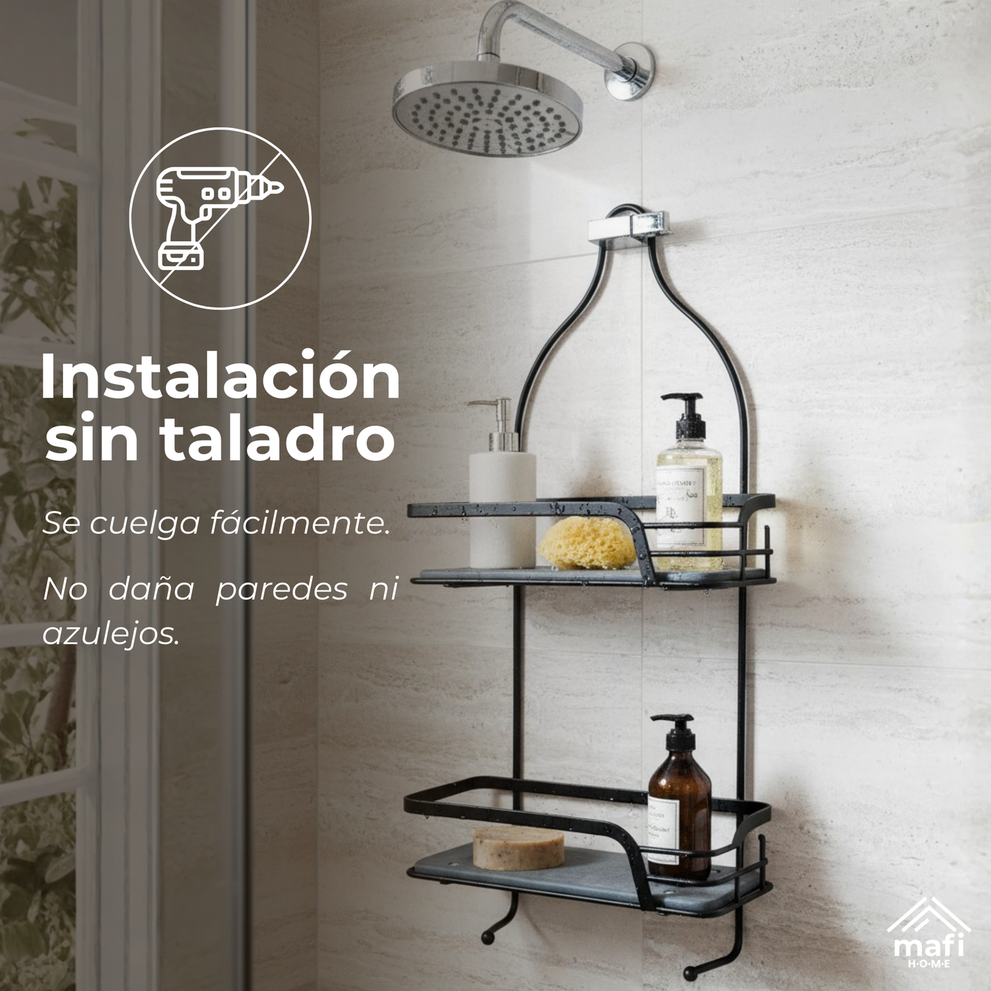 Mafi Home® | Estante de Ducha Doble con Base de Diatomita
