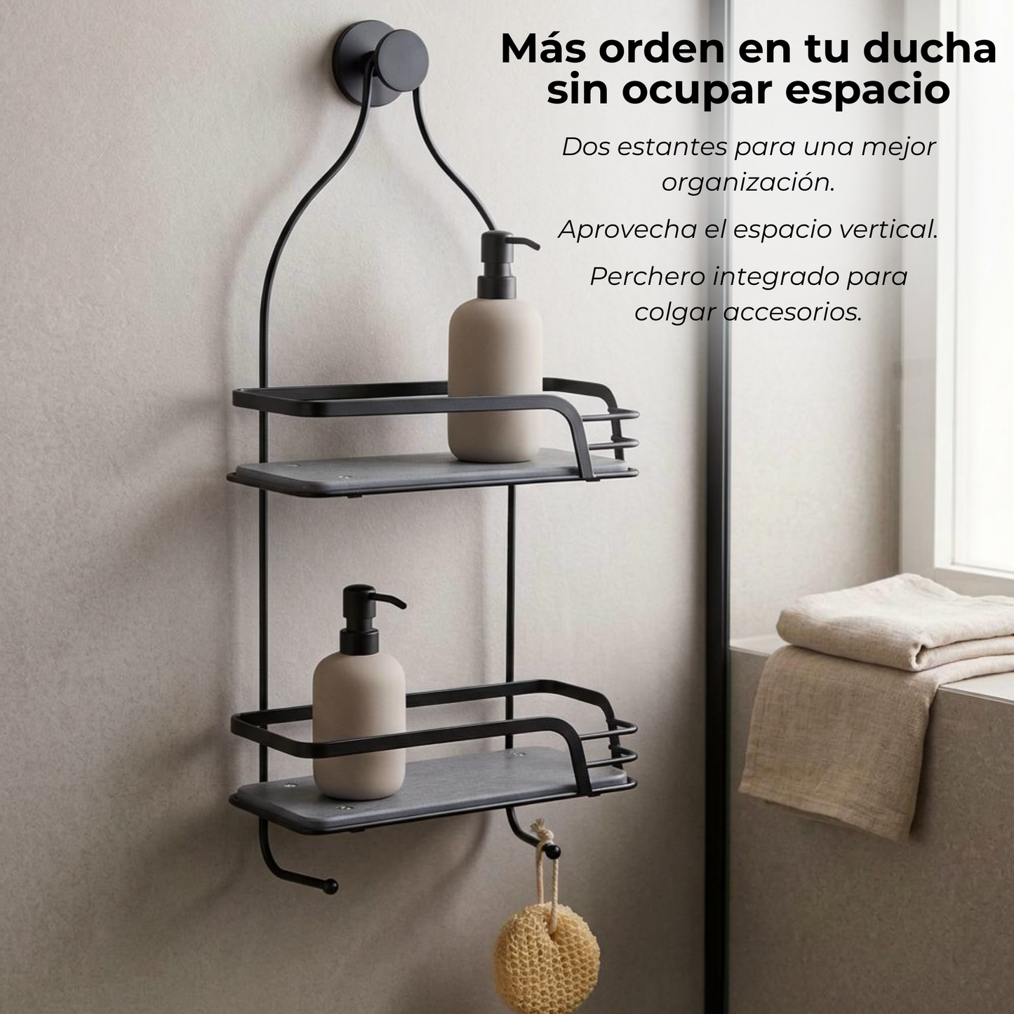 Mafi Home® | Organizador de Ducha Doble con Base de Diatomita